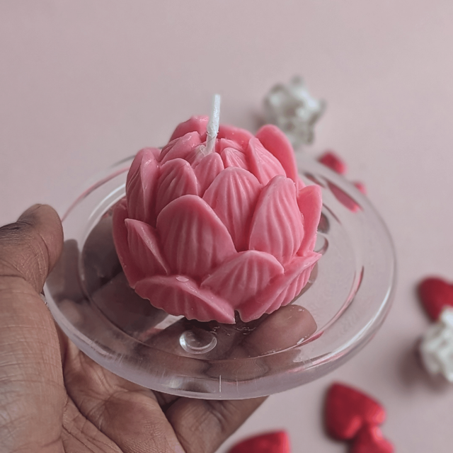 🕯️ Bougie moulée Lotus 60g – Vanille