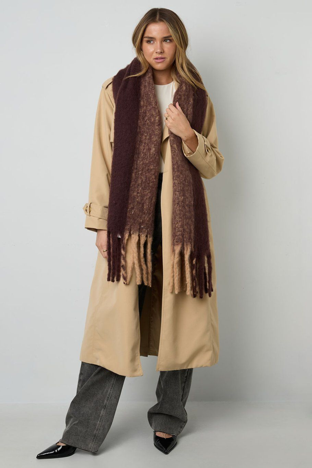 Wintersjaal | Bruin melange