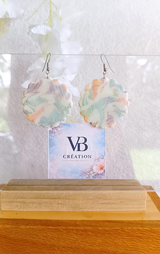 Boucles d'oreilles créoles multicolores