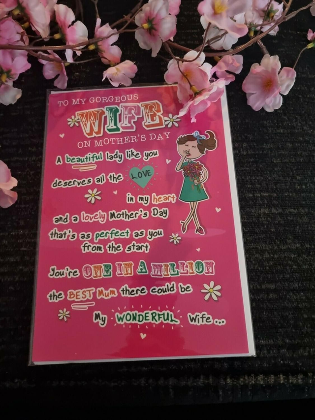 WIFE MOTHER'S DAY GREETING CARD 9"X7" Humour/Fun