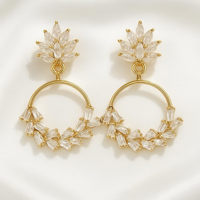 BRIDAL FLOWER WREATH STUDS