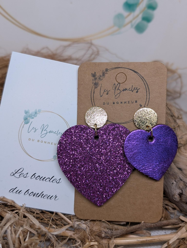 Boucles d'oreilles Asymétrique violet zk124