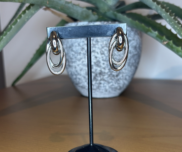 B.O à puce avec 2 anneaux ovales entrelacés 