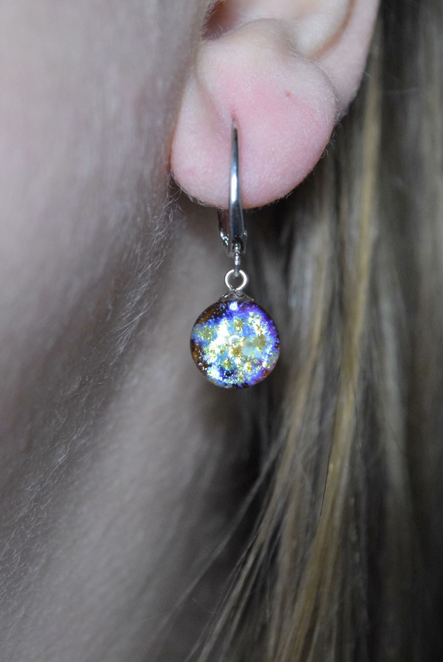 DORMEUSES VOIE LACTÉE AMBRE MONTURE ARGENT (DVL15)