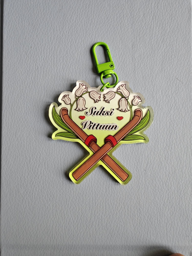 Suksi vittuun acrylic charm