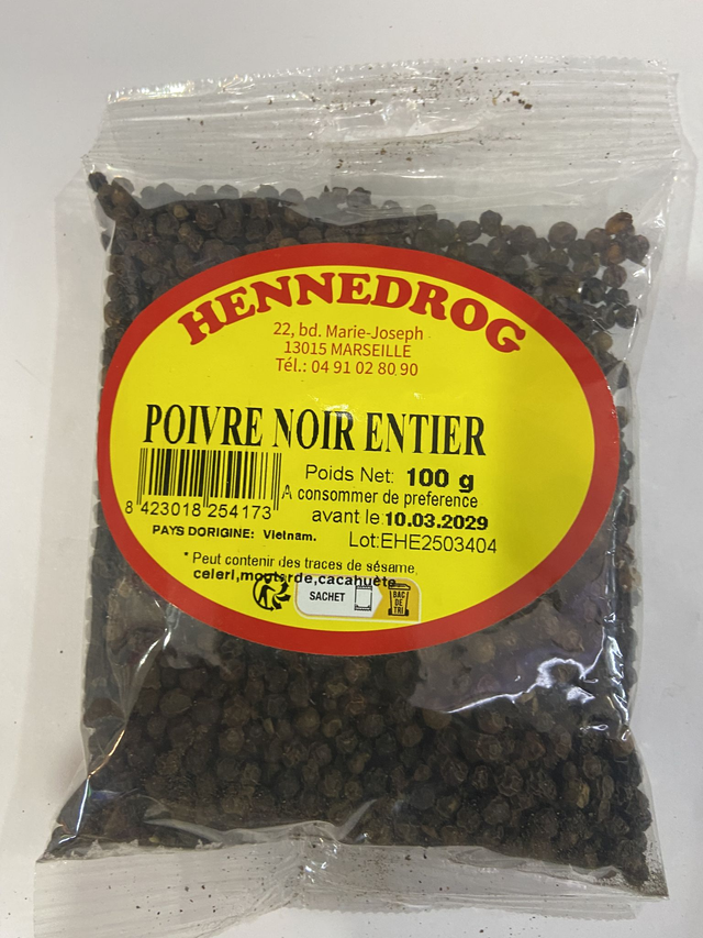 POIVRE NOIRE ENTIRE 100g - HENN
