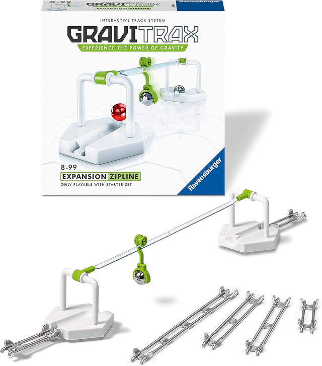 Ravensburger - GraviTrax - Bloc d&#039;action Zipline / Tyrolienne - 26158 - Jeu de construction STEM - Extension pour circuits de billes créatifs