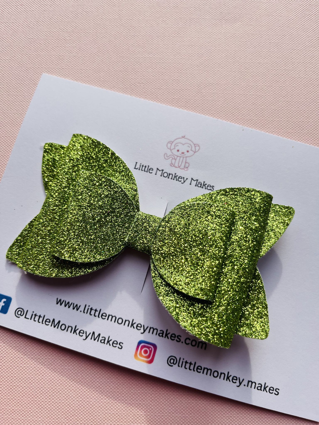 Lime Green glitter bow