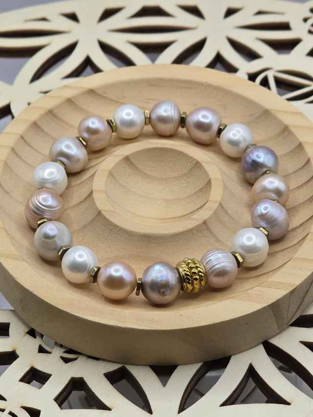 Bracelet Perle de culture d'eau douce 1 cm