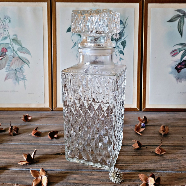 X Carafe motif &quot;losanges&quot; vintage pour whisky cognac et autres alcool vintage