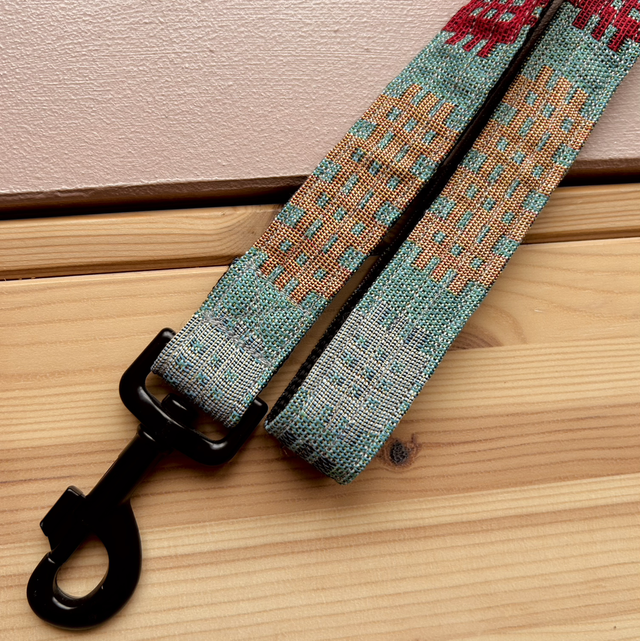 Moose &amp; Co Welsh Tapestry Blanket Design Dog Lead - Teal Rainbow 
