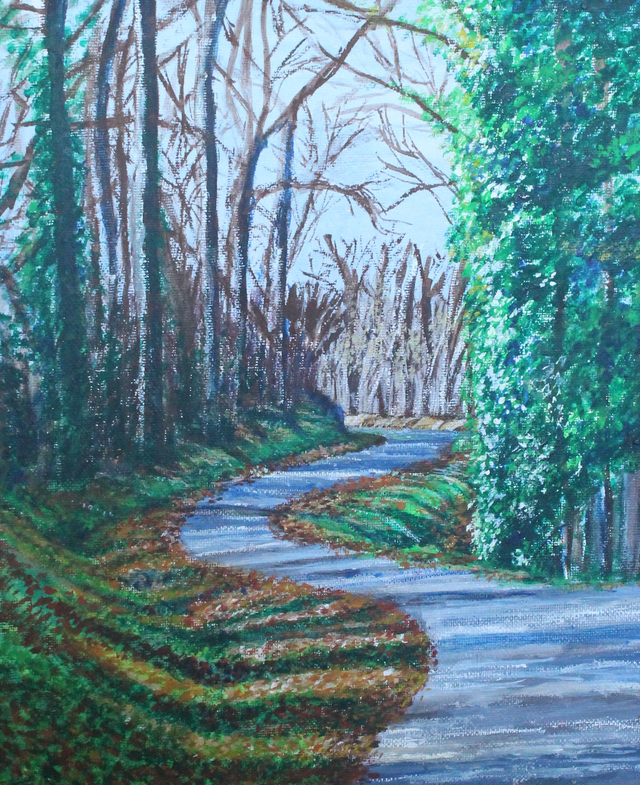 Winding path in grey and brown 