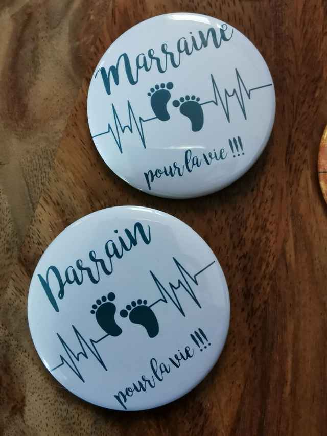 Badge Marraine pour la vie