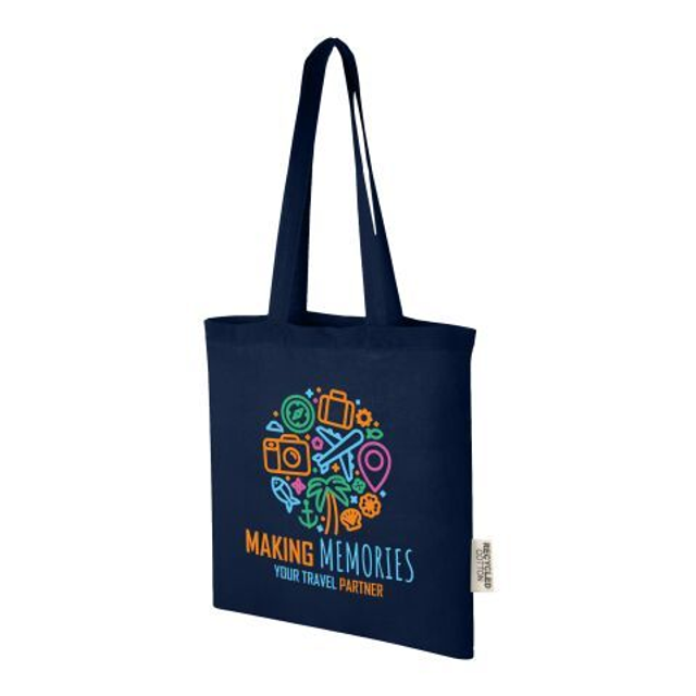 Madras recycled cotton tote bag 140 g/m