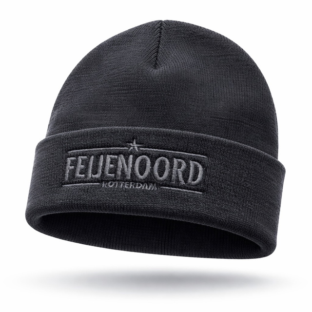 Feijenoord muts - Zwart Ster logo - Zwart