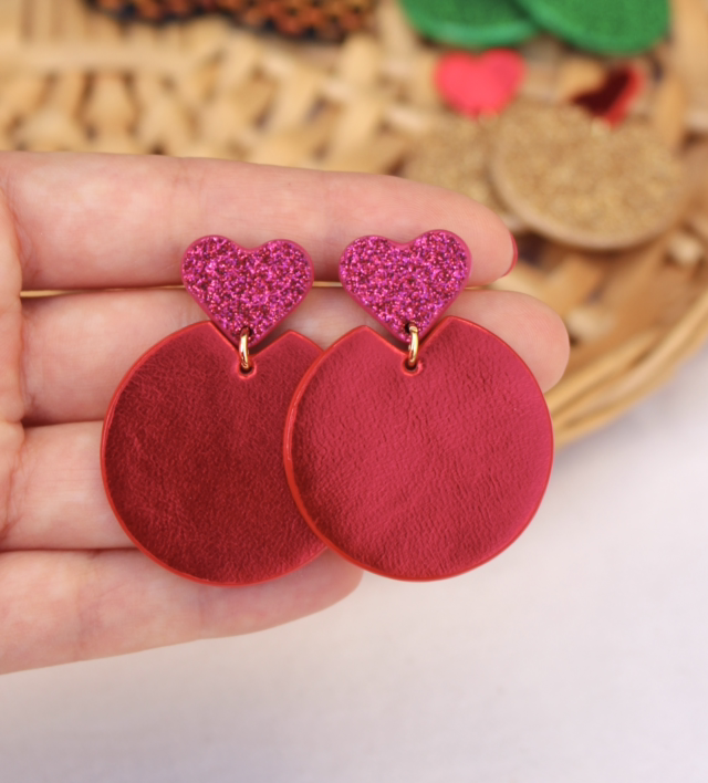 Kira • rouge métallisé, rose pailleté