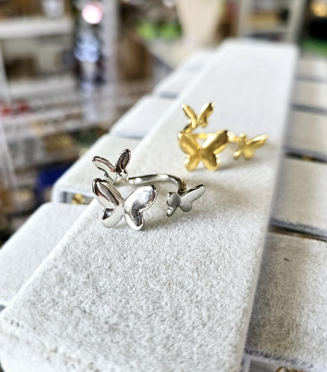 Bague acier inoxydable "Wonder" réglable or ou argent 