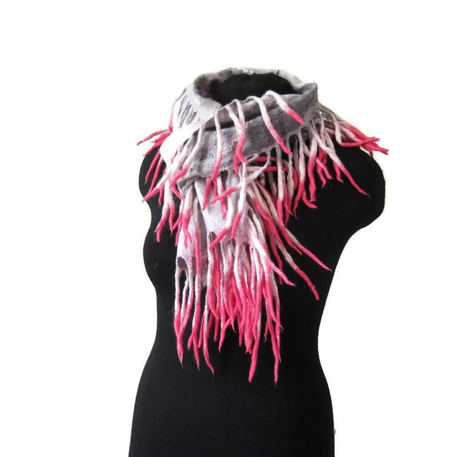 Sciarpa calda lunga infeltrito di lana merino