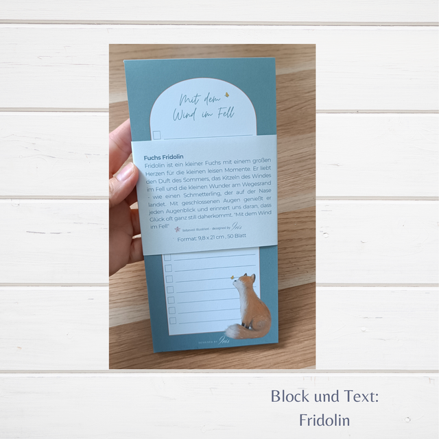 Block "Fuchs Fridolin" - "Mit dem Wind im Fell" (ArtNr.BL0019/a)