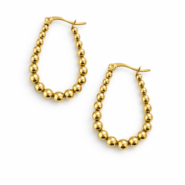 Argollas acero dorado