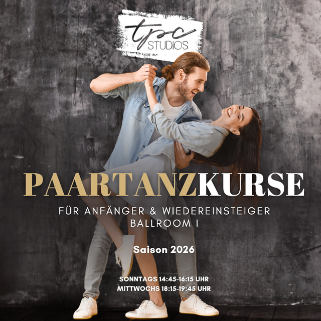 Paartanzkurs 6S I Kursstart: 06.09.2026 I 14:45 Uhr I 5x90 min