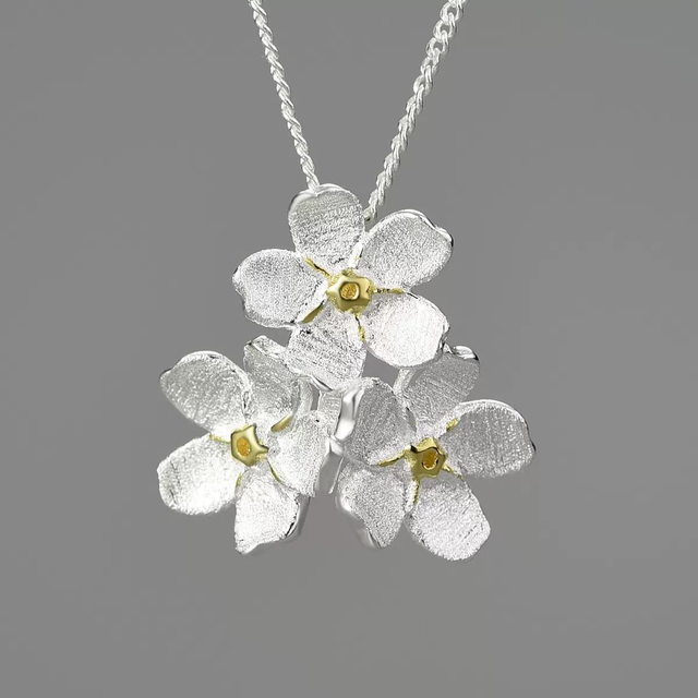 *Designer Silver Jewellery* Forget-me-not Silver Necklace