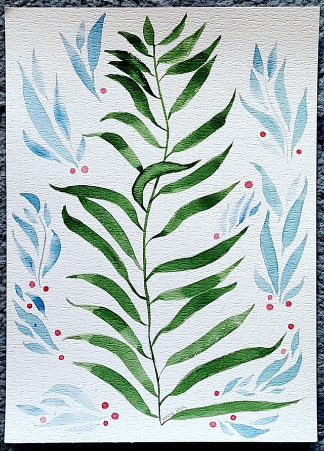 Kasvun aika -akvarelli