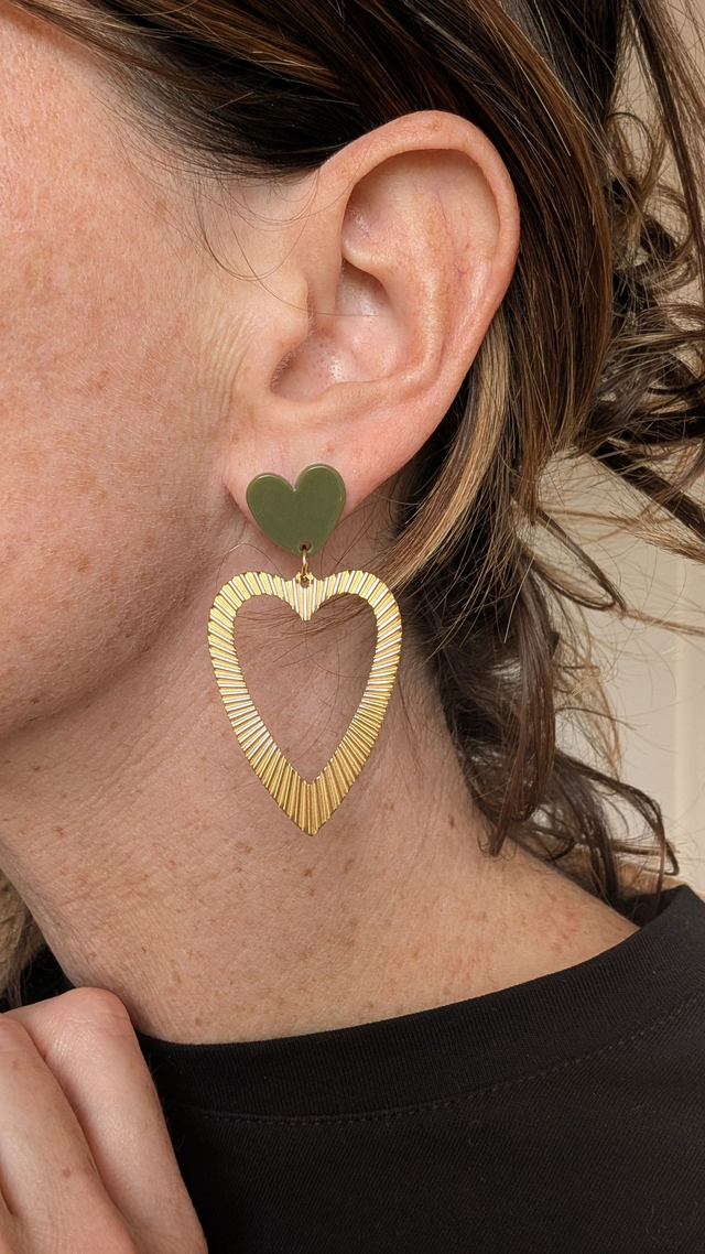 Boucles d'oreilles THELMA vert kaki