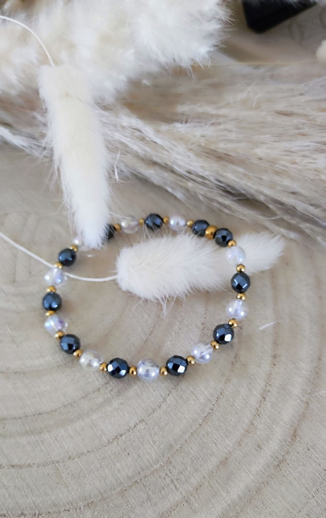 Bracelet "Confiance en soi" Hématite facettée
