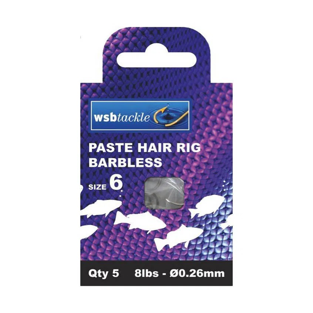 WSB PASTE HAIR RIG Size: 6 hair rig  hooks to nylon