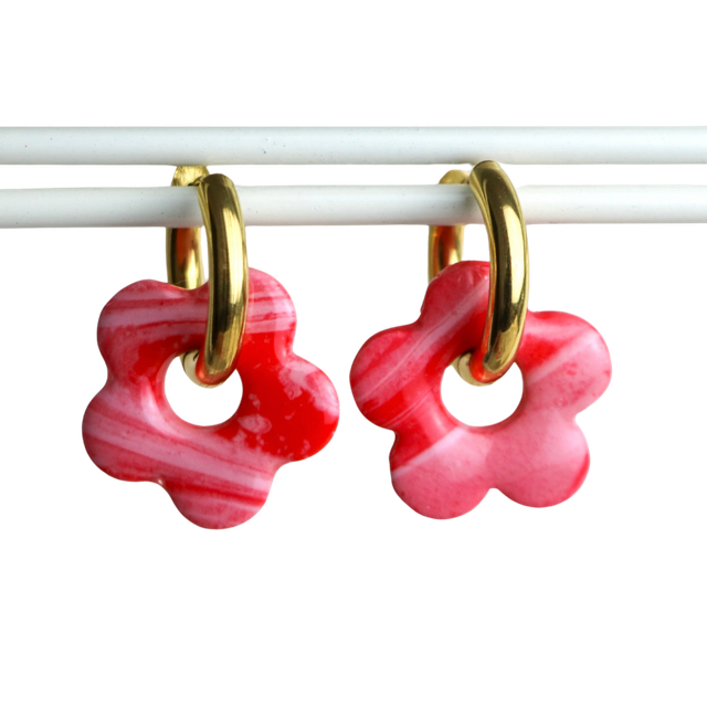 Fleurs Azea rouge marbré