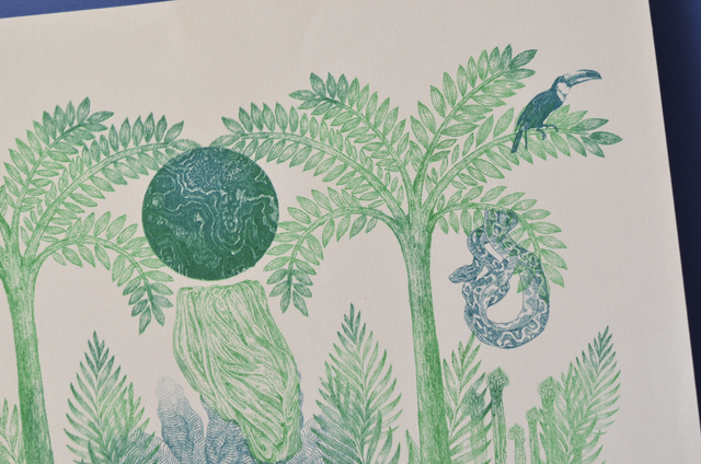 Affiche imprimée en risographie Jungle mania