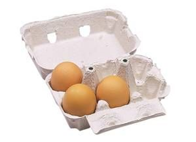 Transport, boite carton 6 oeufs de poule