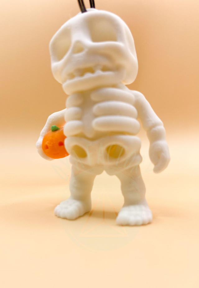Porte-clés mini Squelette articulé avec citrouille