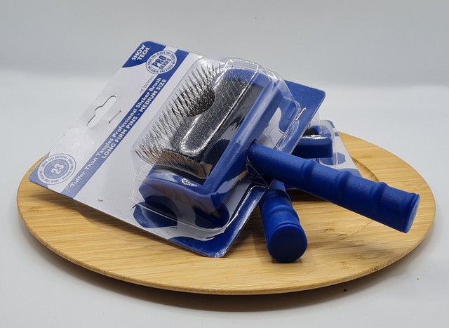 Bürste - Slicker Brush, lange Pins, blau