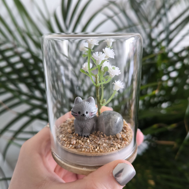 Ami protecteur - Chaton gris (labradorite)