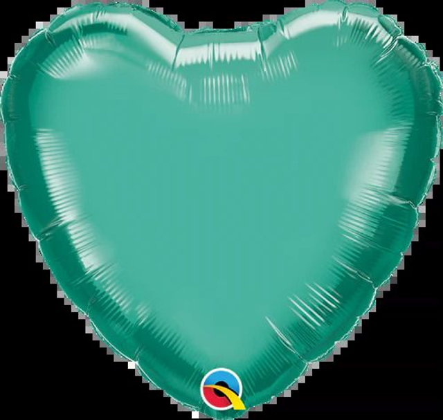 18" HEART CHROME GREEN PLAIN FOIL