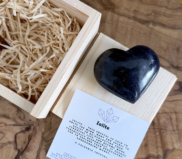 Iolite Crystal Heart