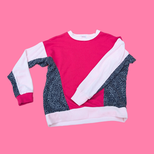 SWEAT Velours rose et Paillettes Taille M/L