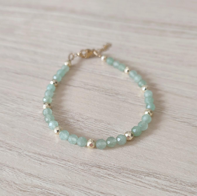 Bracelet Andréa Aventurine verte et Hématite dorée 