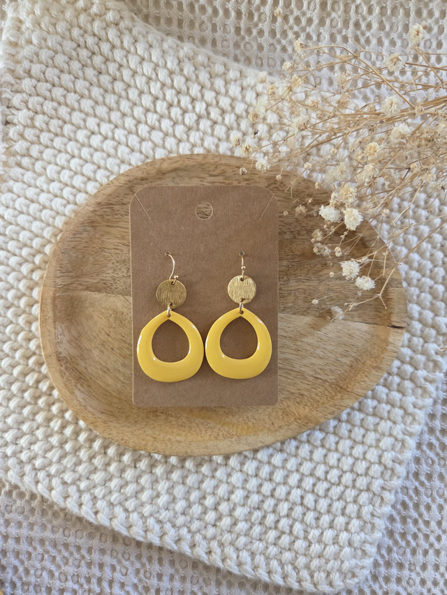 Boucles d&#039;oreilles Billie glossy coloris soleil