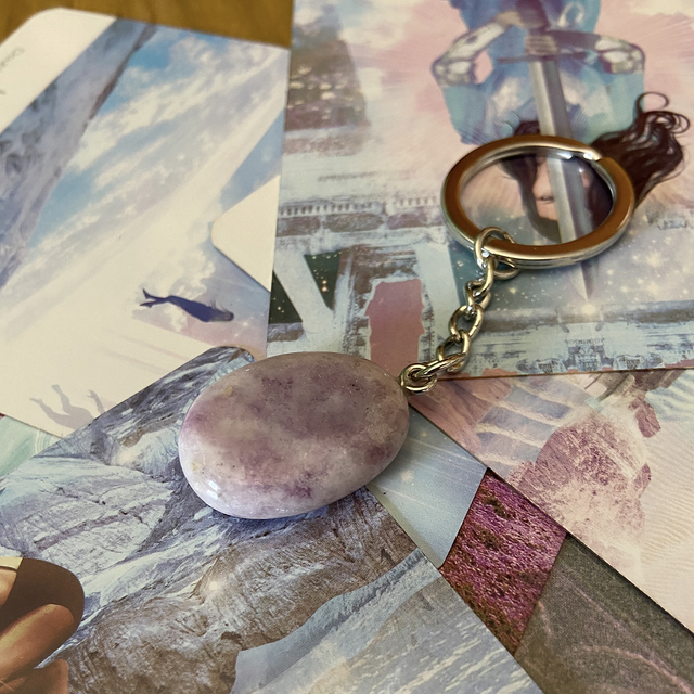 Porte clé Lépidolite - Pour les hésitants