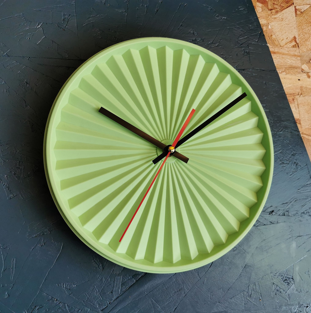 Horloge pendule murale vintage silencieuse couvercle Tupperware Soleil "Vert menthe"