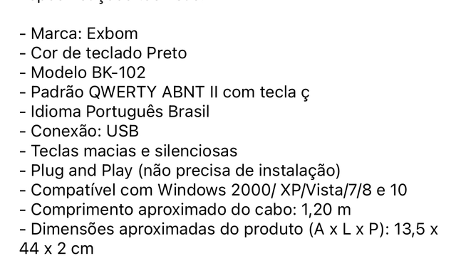 Teclado Usb Abnt2 Padrão Brasileiro Super Macio Notebook Pc kapbom