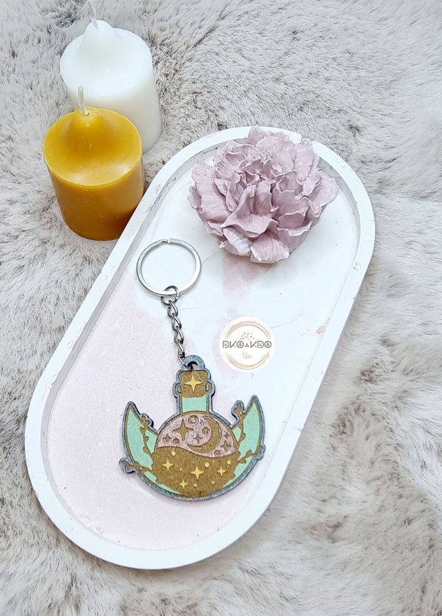 Porte clé en bois Potion