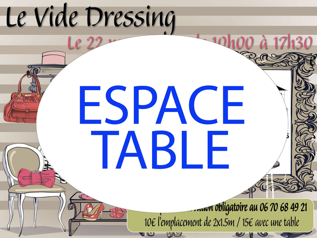 ESPACE 2X1.5M AVEC UNE TABLE