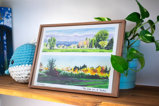 Automne à Entraigues - Aquarelle - 21 x 29.7 cm