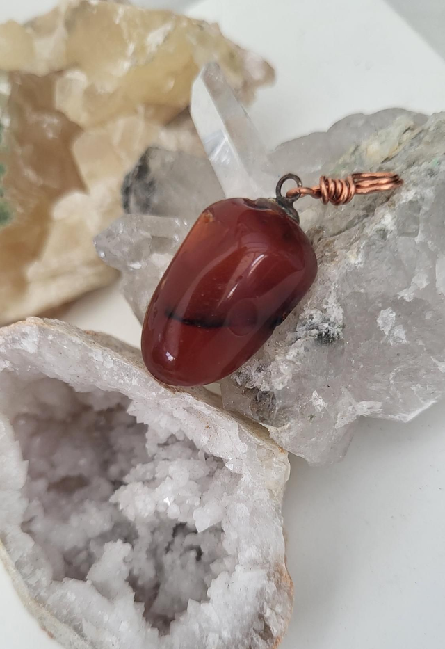 Carnelian pendant- droplet
