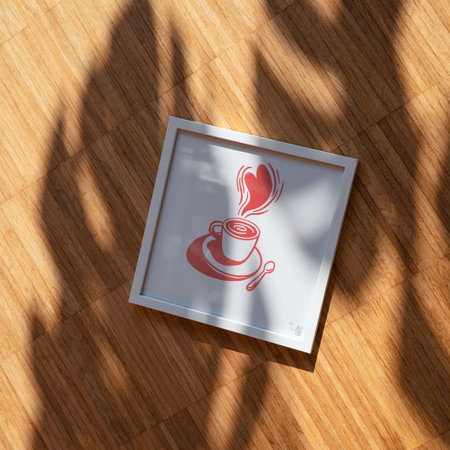 Affiche "café" 14*14 cm