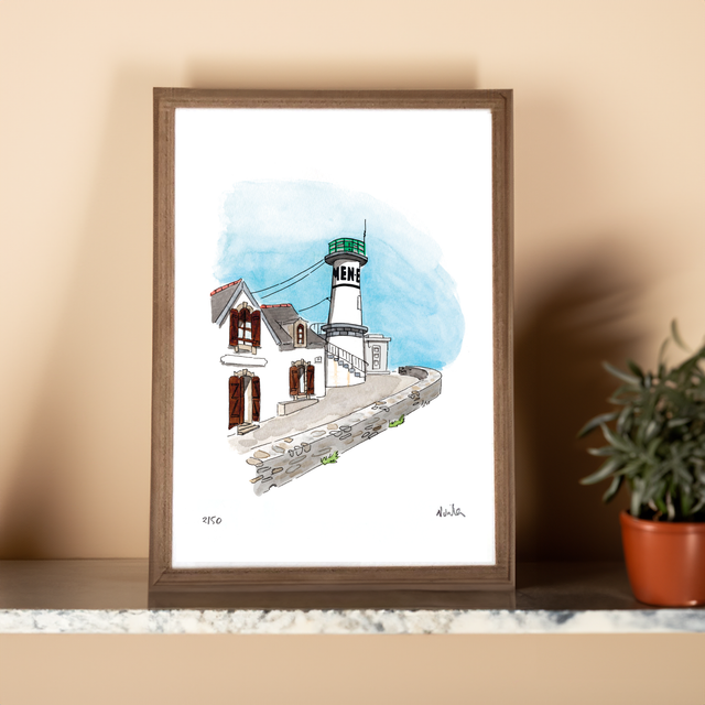 Men Brial Lighthouse Art Print – Île de Sein Brittany – Iconic Phare Print